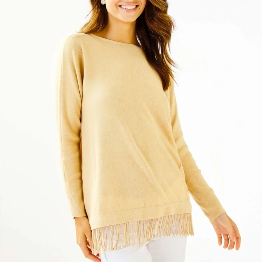 Lilly Pulitzer Glenda Coolmax Fringe Sweater S